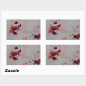 Sticker Rectangulaire Rubis, rose et citron vert abstrait (Feuille)