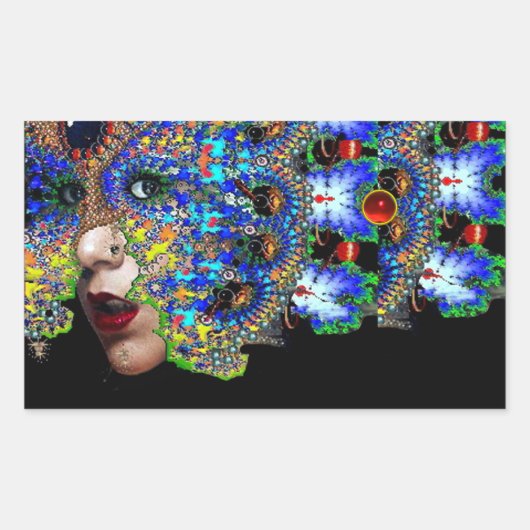 Sticker Rectangulaire Rubis rouge EPHÉMERAL (Devant)