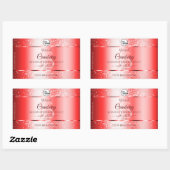 Sticker Rectangulaire Ruby Red Soft Parties scintillant Produit Étiquett (Feuille)
