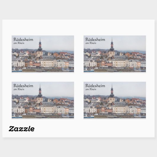 Sticker Rectangulaire Rüdesheim Allemagne (Feuille)
