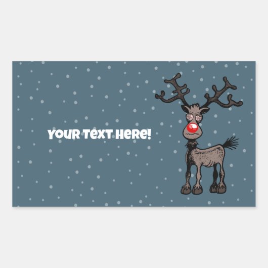 Sticker Rectangulaire Rudolph le renne (Devant)