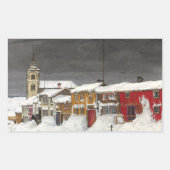 Sticker Rectangulaire Rue de Røros en hiver (1903) (Devant)