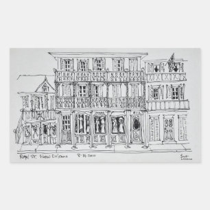 Sticker Rectangulaire Rue Royale, Quartier Français La Nouvelle-Orléan