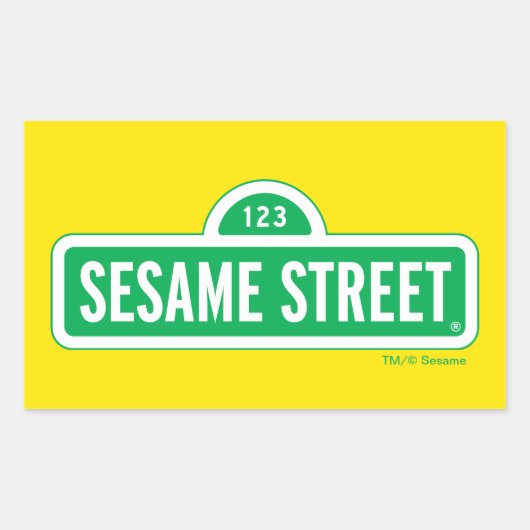 Sticker Rectangulaire Rue Sésame | Logo vert (Devant)