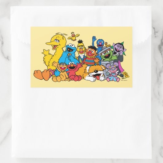 Sticker Rectangulaire Rue Sésame | Portrait du groupe Pals sésame (Sac)