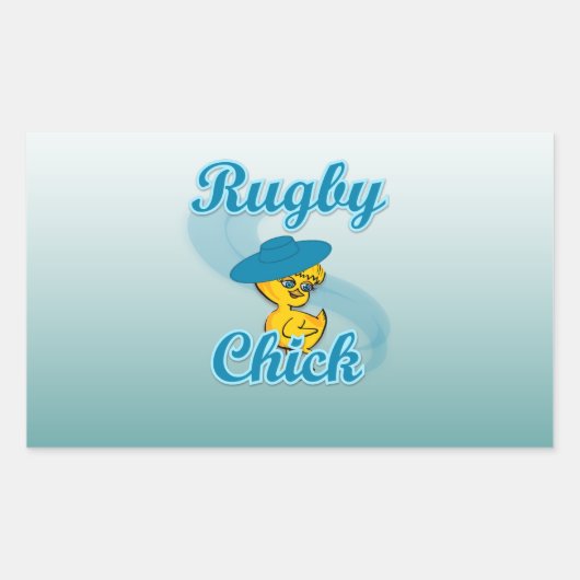 Sticker Rectangulaire Rugby Chick #3 (Devant)