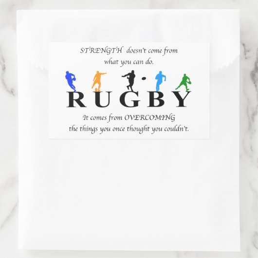 Sticker Rectangulaire Rugby Inspirational (Sac)
