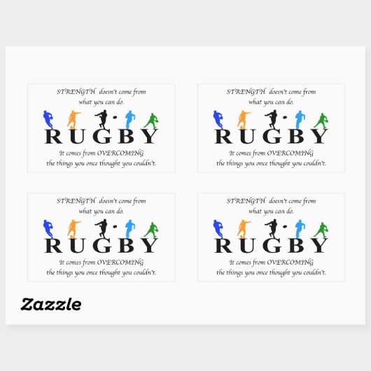 Sticker Rectangulaire Rugby Inspirational (Feuille)