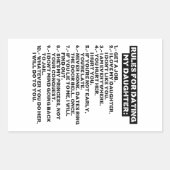 Sticker Rectangulaire Rules for dating my daughter (Devant)