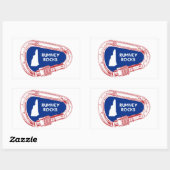 Sticker Rectangulaire Rumney Rocks Escalade Carabiner (Feuille)