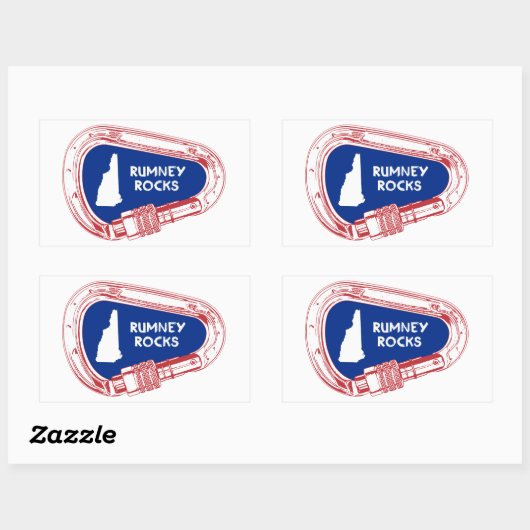 Sticker Rectangulaire Rumney Rocks Escalade Carabiner (Feuille)