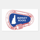 Sticker Rectangulaire Rumney Rocks Escalade Carabiner (Devant)
