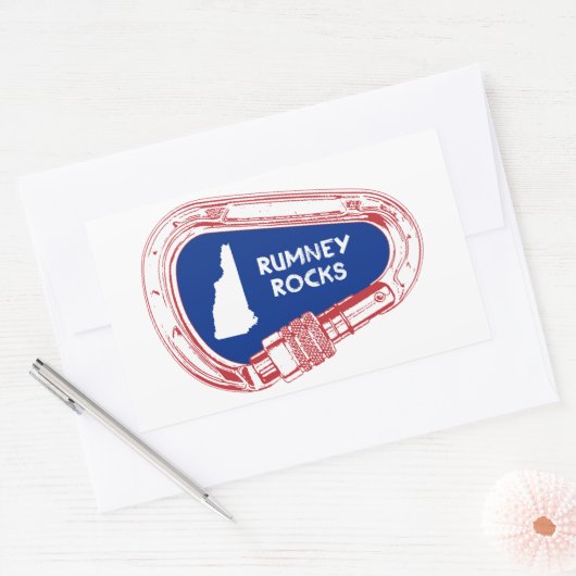 Sticker Rectangulaire Rumney Rocks Escalade Carabiner (Enveloppe)