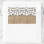 Sticker Rectangulaire Rustic Burlap and Lace (Sac)