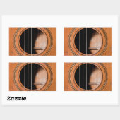 Sticker Rectangulaire Rustic guitar (Feuille)