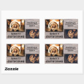 Sticker Rectangulaire Rustic Wood 2 Photo Collage Noël (Feuille)