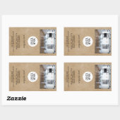 Sticker Rectangulaire Rustique Ajouter votre logo Promotion photo texte  (Feuille)