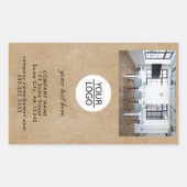 Sticker Rectangulaire Rustique Ajouter votre logo Promotion photo texte  (Devant)