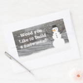 Sticker Rectangulaire Rustique "Bois que vous aimez construire un bonhom (Enveloppe)