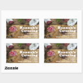 Sticker Rectangulaire Rustique Photo Bois Bois Charcuterie Restauration (Feuille)