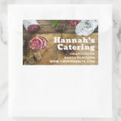Sticker Rectangulaire Rustique Photo Bois Bois Charcuterie Restauration (Sac)