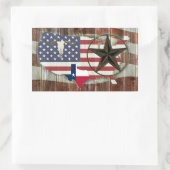 Sticker Rectangulaire Rustique Texas Lone Star Texas Long Horn (Sac)