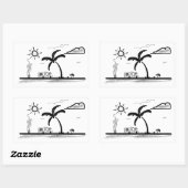 Sticker Rectangulaire RV au bord de la mer (Feuille)