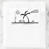 Sticker Rectangulaire RV au bord de la mer (Sac)