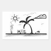 Sticker Rectangulaire RV au bord de la mer (Devant)