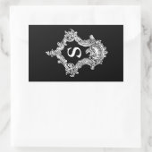 Sticker Rectangulaire S Monogramme initial (Sac)