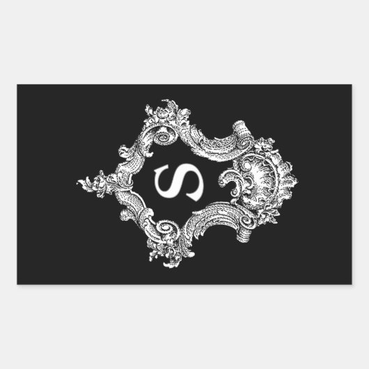 Sticker Rectangulaire S Monogramme initial (Devant)