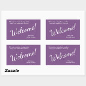 Sticker Rectangulaire Sac cadeau de bienvenue pour Mariage pourpre (Feuille)