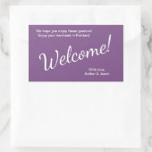 Sticker Rectangulaire Sac cadeau de bienvenue pour Mariage pourpre (Sac)