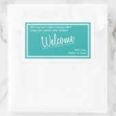 Sticker Rectangulaire Sac cadeau de bienvenue pour Mariage Turquoise (Sac)
