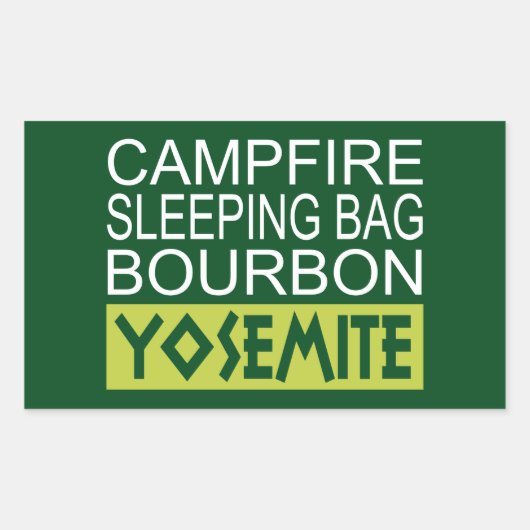 Sticker Rectangulaire Sac couché de feu Bourbon Yosemite (Devant)