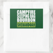 Sticker Rectangulaire Sac couché de feu de camp Bourbon Shenandoah (Sac)