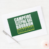 Sticker Rectangulaire Sac couché de feu de camp Bourbon Shenandoah (Enveloppe)
