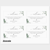 Sticker Rectangulaire Sac de bienvenue Mariage de la verdure botanique (Feuille)