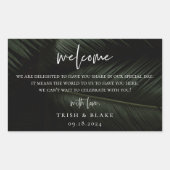 Sticker Rectangulaire Sac de bienvenue Mariage Moody Tropics (Devant)