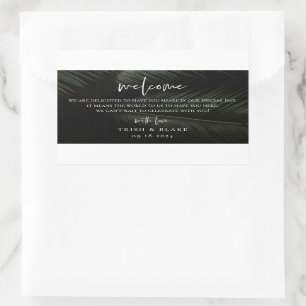 Sticker Rectangulaire Sac de bienvenue Mariage Moody Tropics