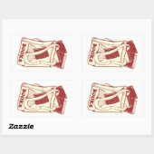 Sticker Rectangulaire Sac de livres que j'aime lire (Feuille)