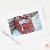 Sticker Rectangulaire Sac du Père Noël dans la neige (Enveloppe)
