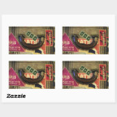 Sticker Rectangulaire Sacoche vintage (Feuille)