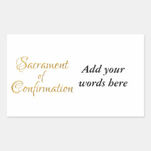 Sticker Rectangulaire Sacrament de confirmation de Golden 3D Look