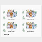 Sticker Rectangulaire Safari Adventure Baby Shower (Feuille)