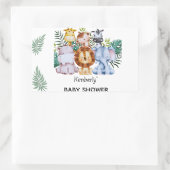 Sticker Rectangulaire Safari Adventure Baby Shower (Sac)