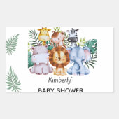 Sticker Rectangulaire Safari Adventure Baby Shower (Devant)