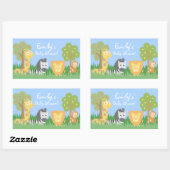 Sticker Rectangulaire Safari Animaux Thème Décorations Baby showers (Feuille)
