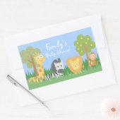 Sticker Rectangulaire Safari Animaux Thème Décorations Baby showers (Enveloppe)