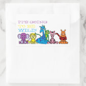 Sticker Rectangulaire Safari sauvage, fête d'anniversaire pour enfants (Sac)